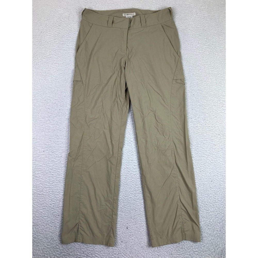 ExOfficio Pants Womens 10 Beige Nylon Stretch Straight Leg Lightweight Travel‎